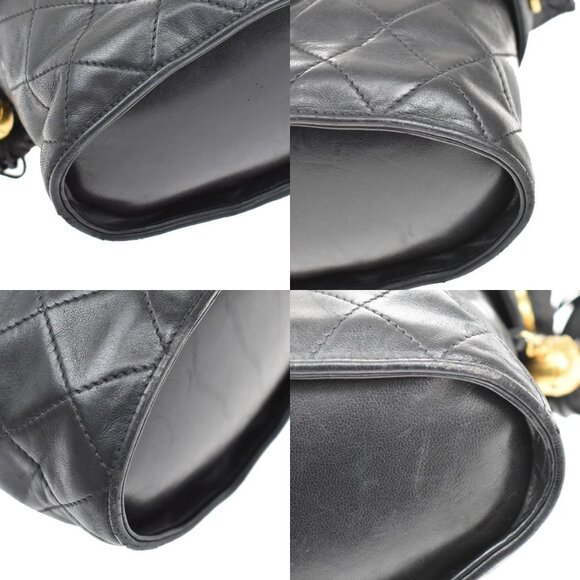 CHANEL CC Logo Matelasse Tassel Shoulder Vanity Bag Leather Black Italy 95KB241 - Picture 8 of 16